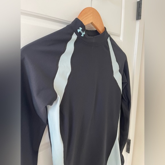 Under Armour Coldgear MockNeck Compression Top | Black/Blue | M - Picture 3 of 8